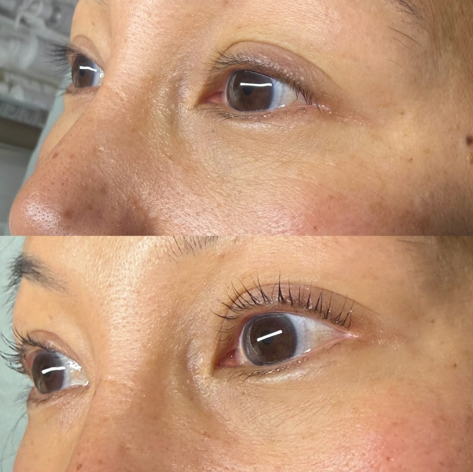 Lash lift before after